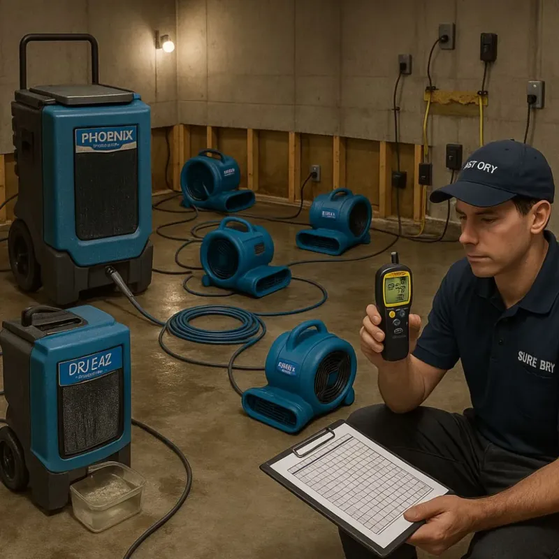 Structural Drying and Dehumidification process in Charlack, MO